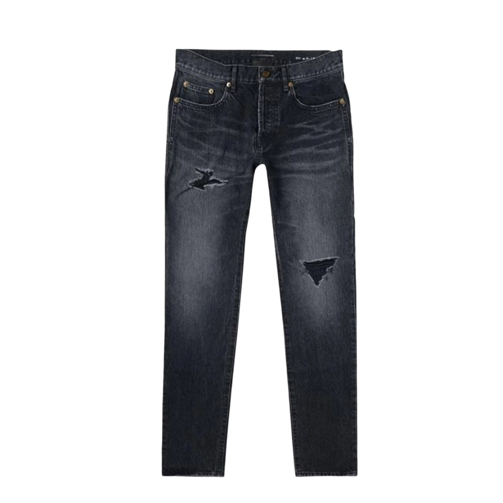 Saint Laurent high waisted distressed straight jeans 500779 ya805 1407 Size 30